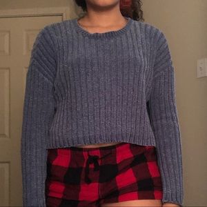 Dusty blue cropped sweater